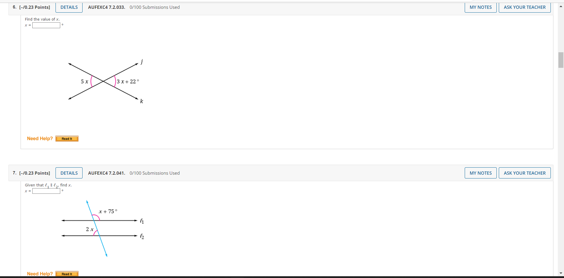 6. [-/0.23 Points] DETAILS AUFEXC4 7.2.033. 0/100