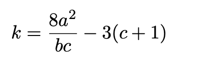 Find the value of 8a2 K -3(c+1 bc