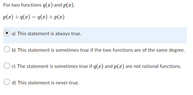 For two functions q(ss) and 33(3), MI) + 91$) =