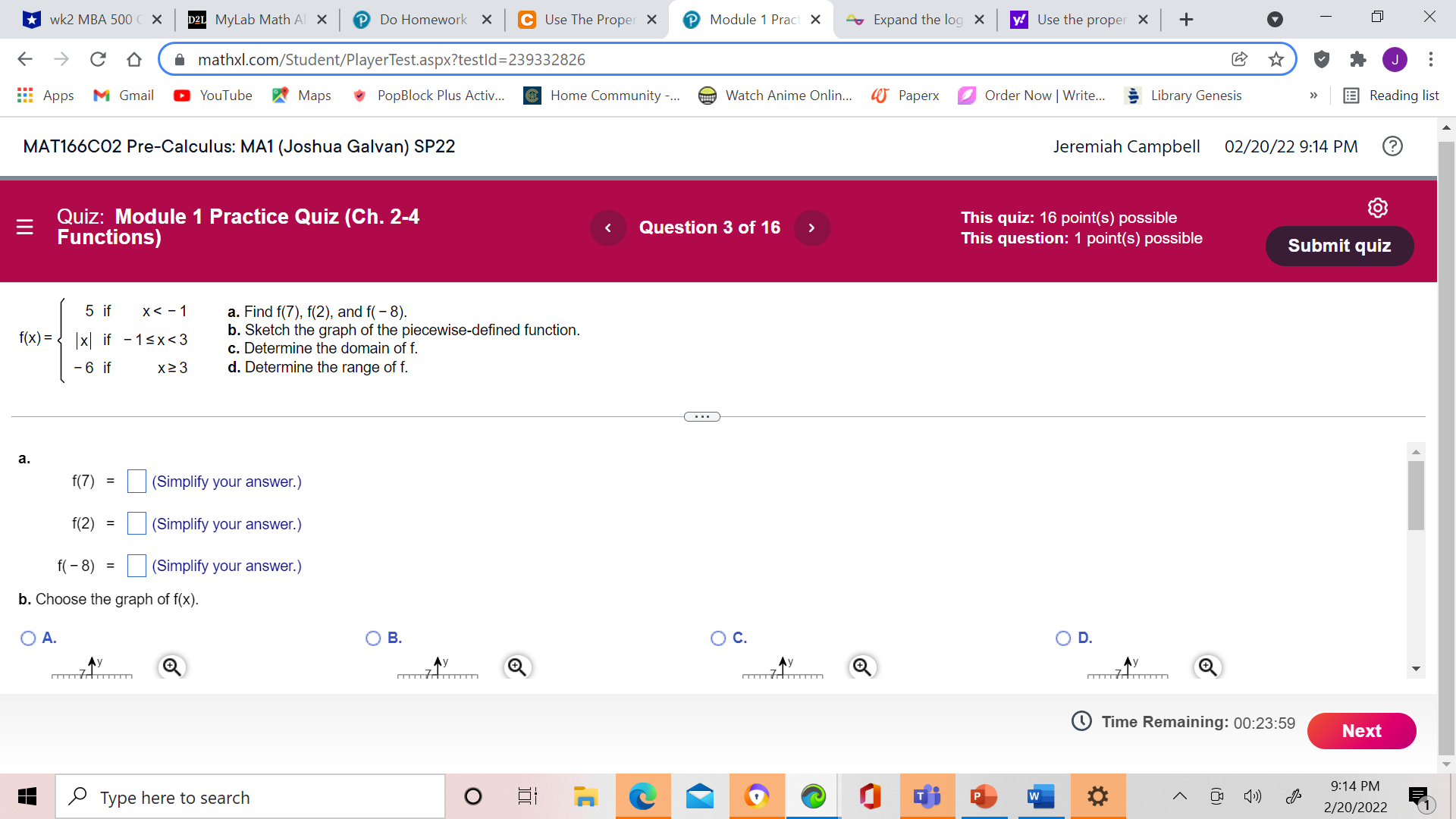 wk2 MBA 500 ( X D2L MyLab Math Al X P Do Homework