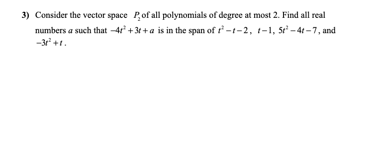 3) Consider the vector space P, of all