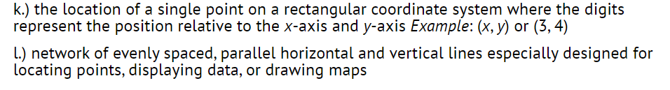 2. Use the list below to write the correct term