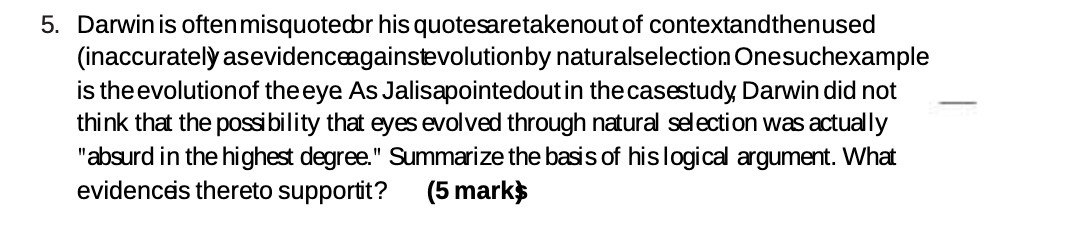 5. Darwin is often misquotedor his