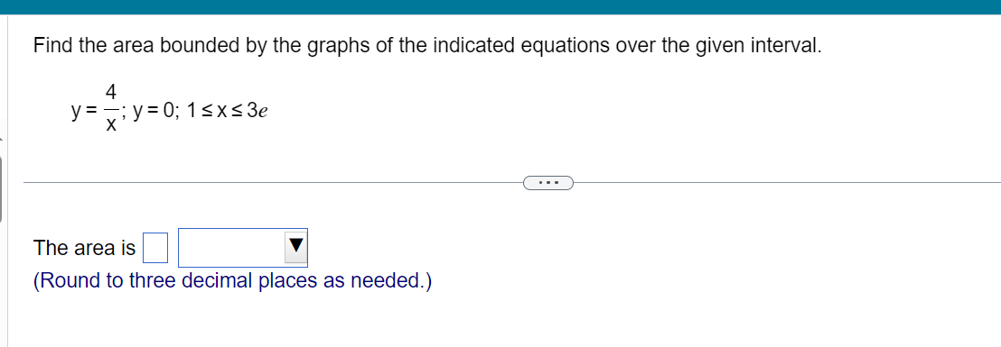 Use a geometric formula to find the area between