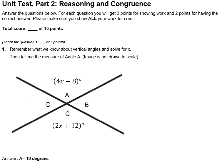 Unit Test, Part 2: Reasoning and Congruence