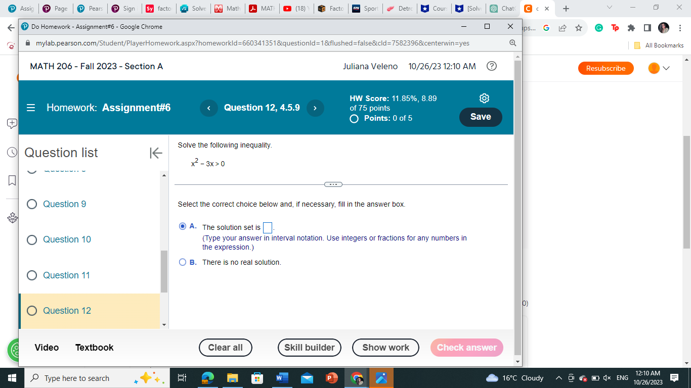 Assig P Page Pears Sign sy facto x Solve D Math &