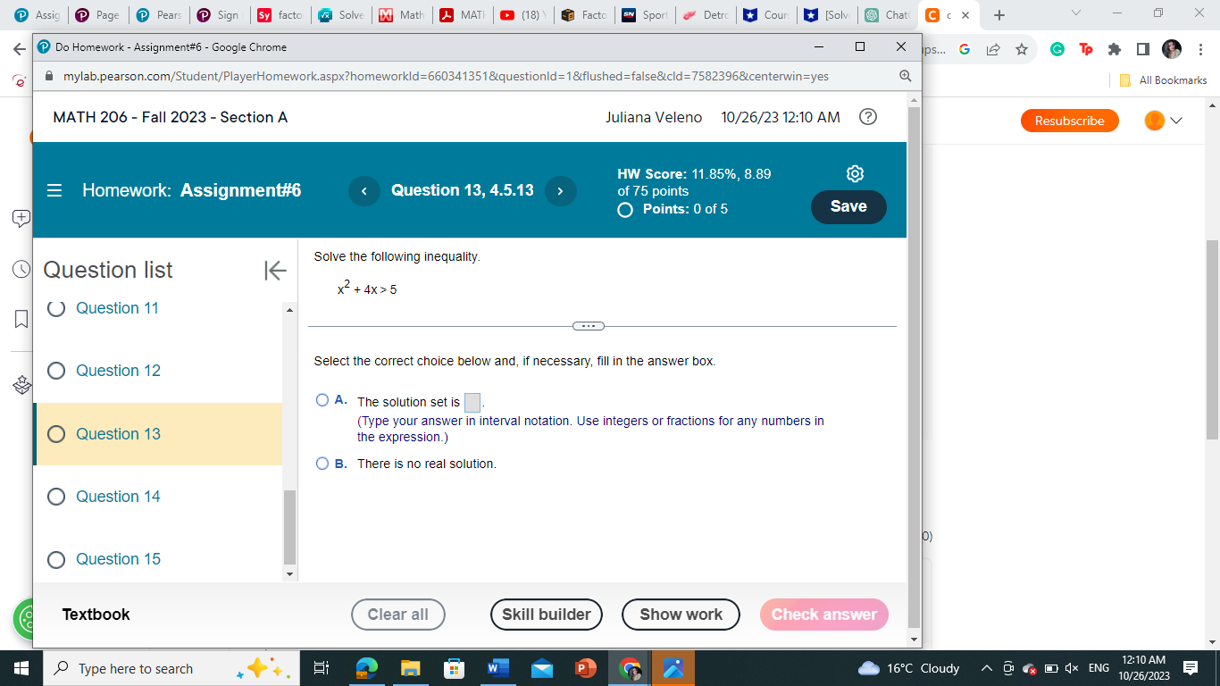 Assig P Page Pears Sign sy facto x Solve D Math &