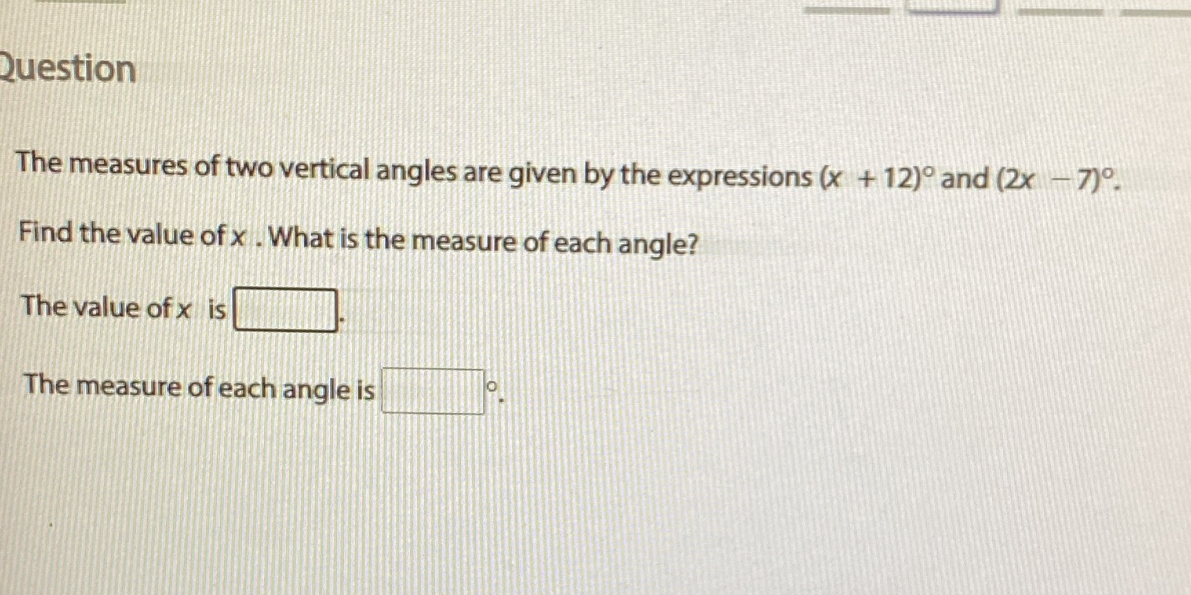 Answer the following question Question The