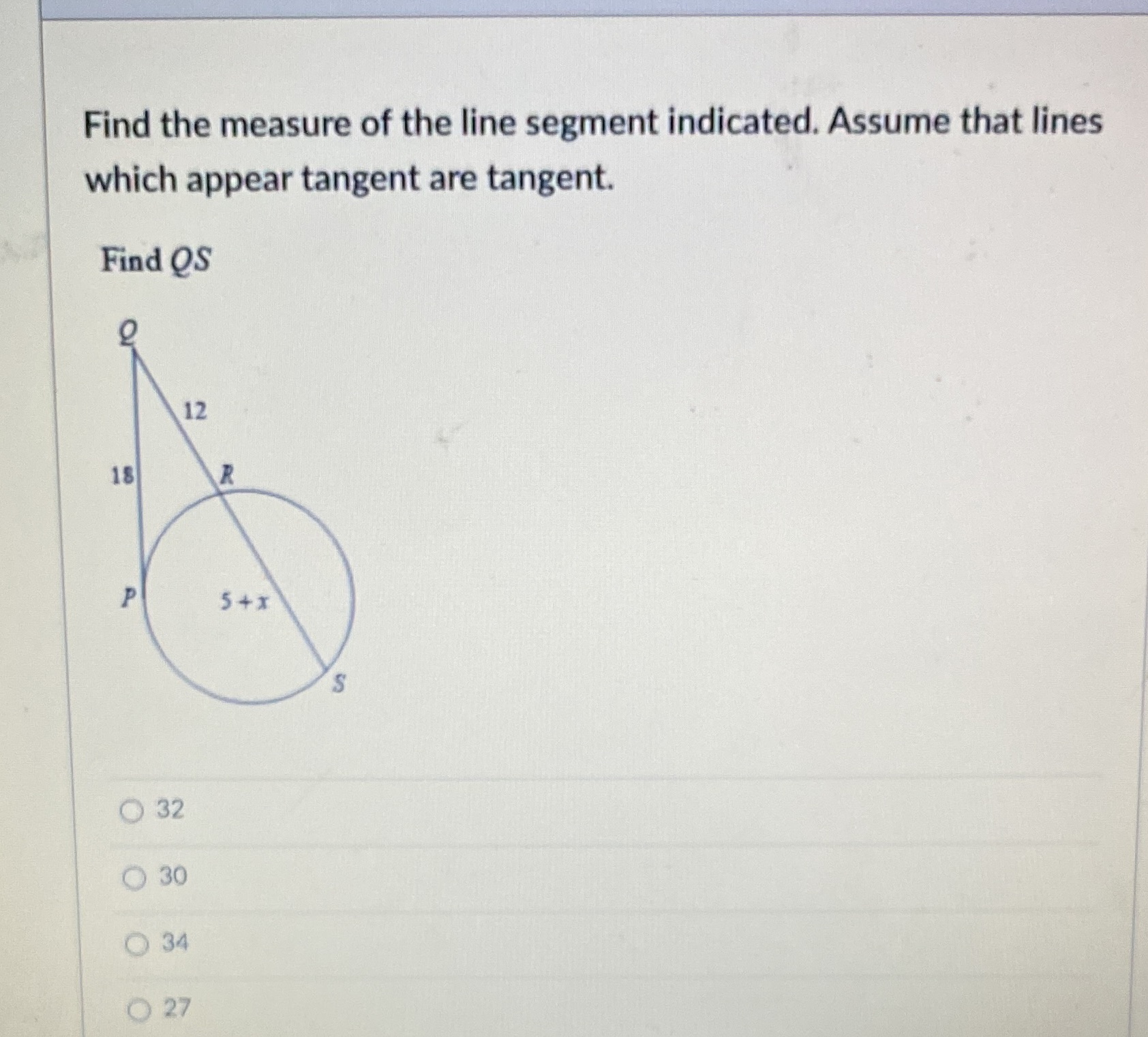 Find the measure of the line segment indicated.