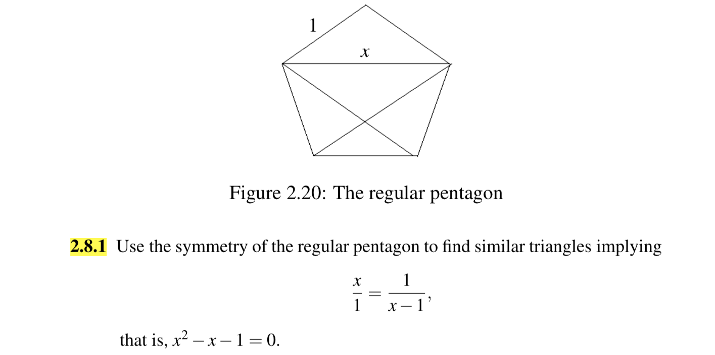 Figure 2.20: The regular pentagon 2.8.1 Use the