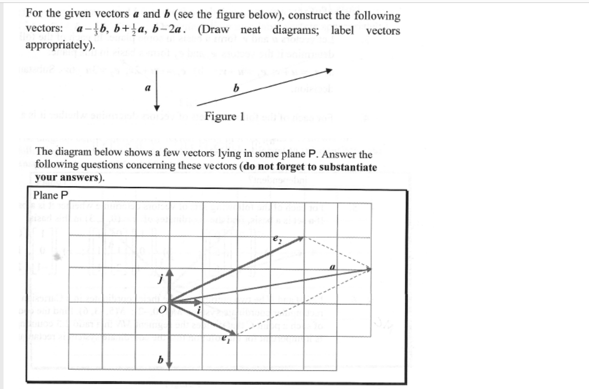 For the given vectors a and 0 (see the gure