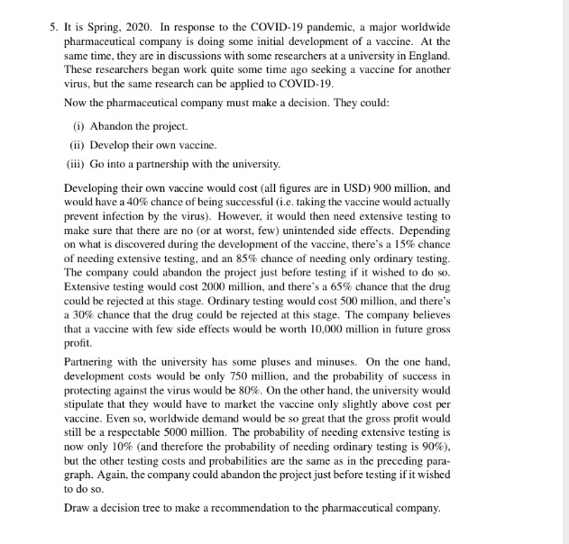 5. It is Spring, 2020. In response to the