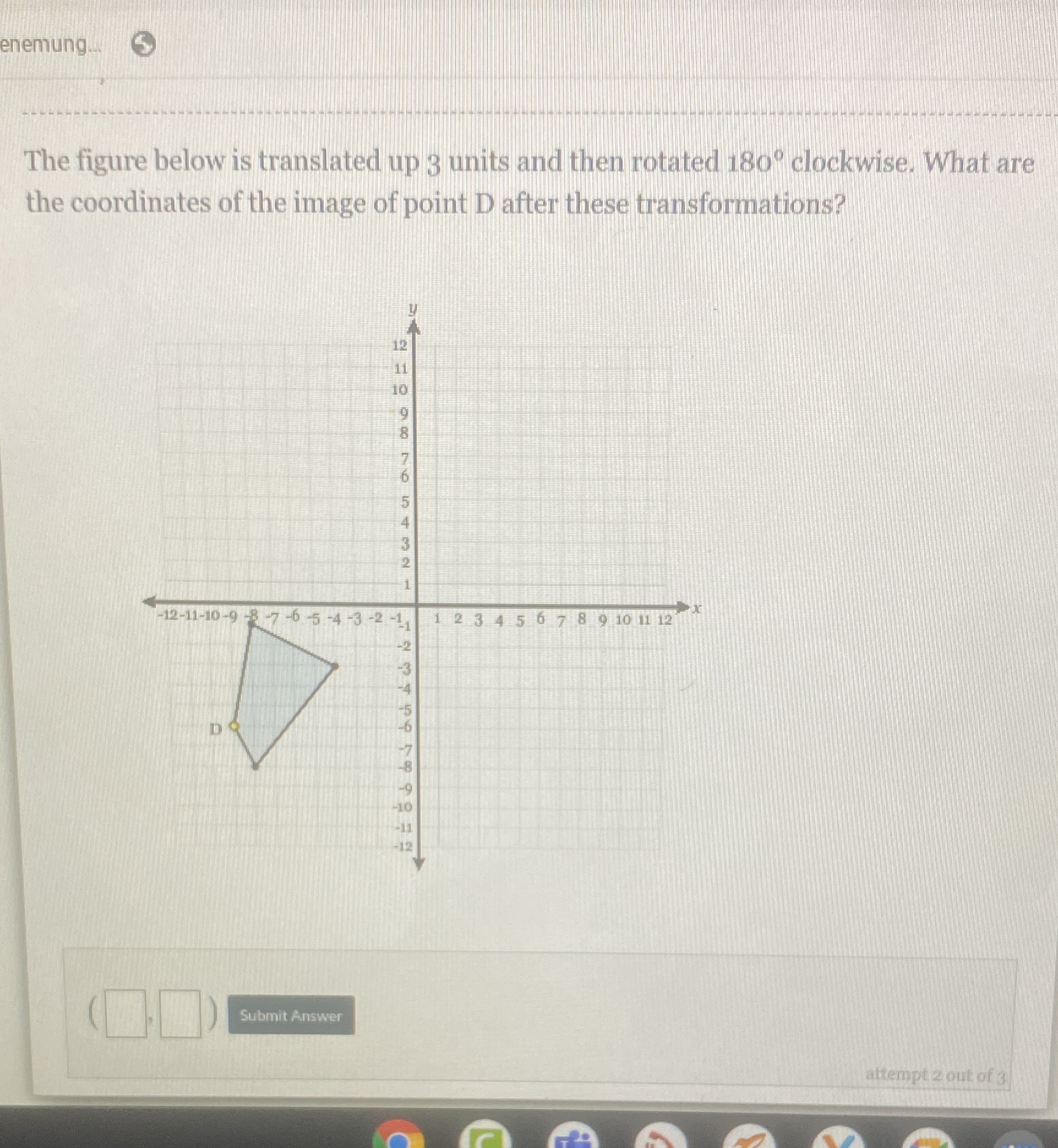 enemung.. 5 The figure below is translated up 3