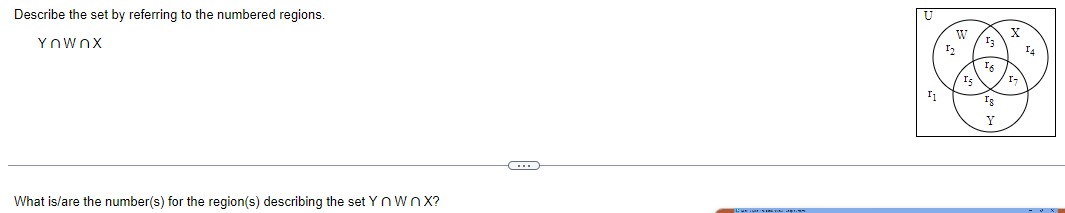 Question 15 Describe The set by referring to the