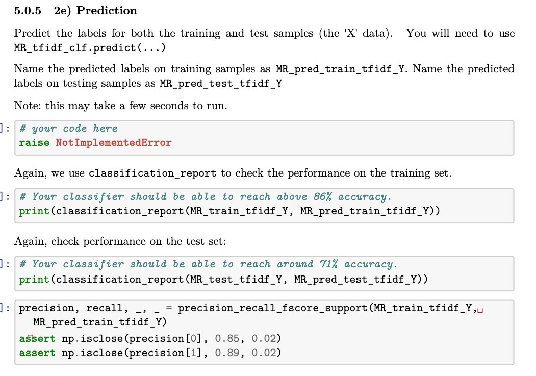 5.0.5 2e) Prediction Predict the labels for both