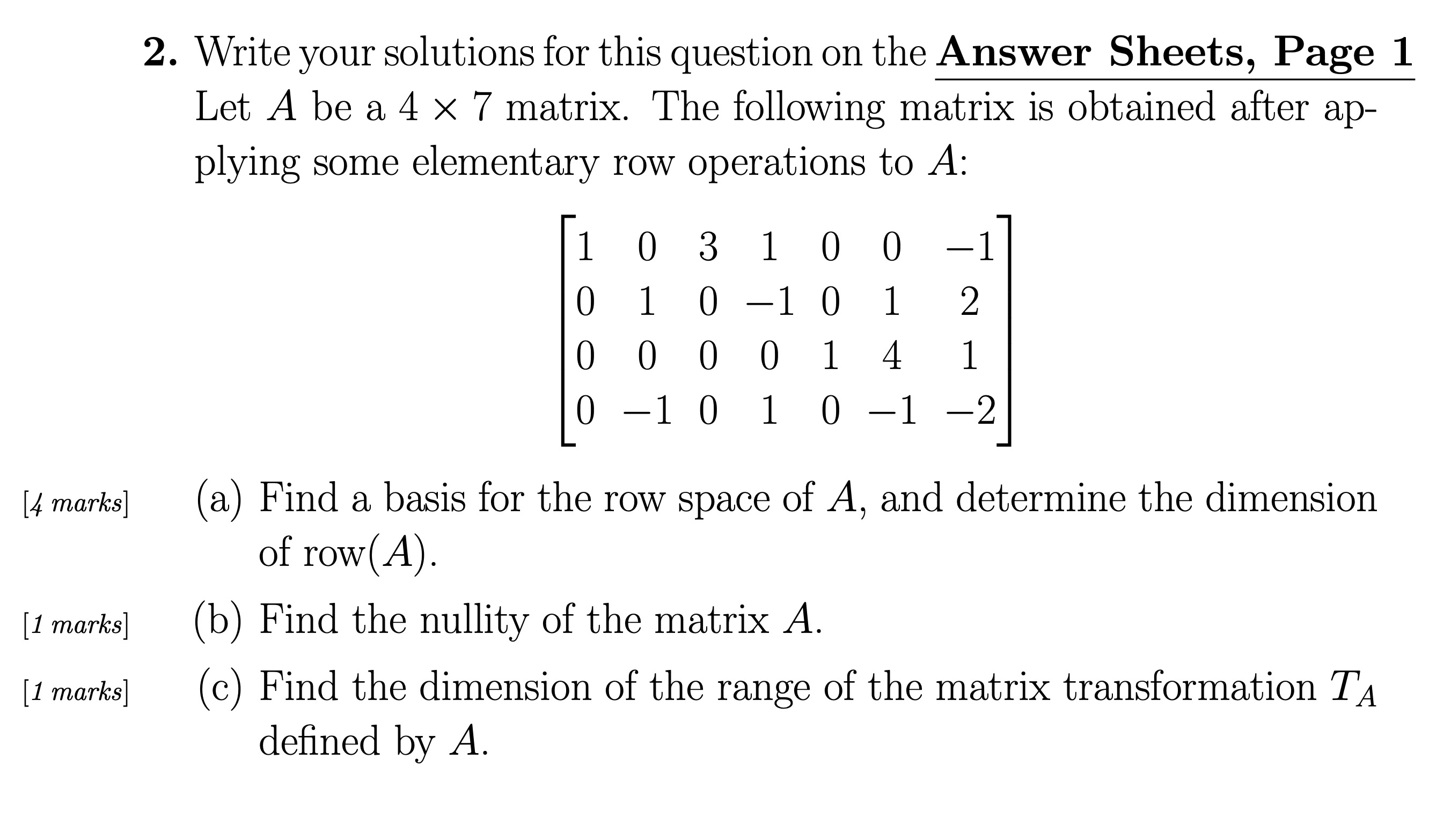 2. Write your solutions for this question on the