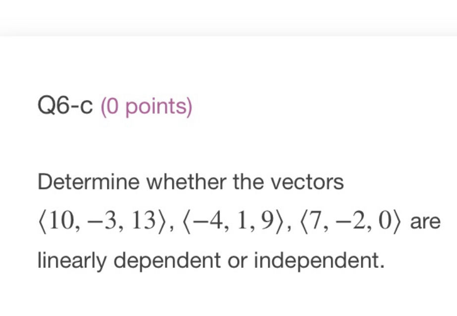 \fQB-a (0 points) Determine whether the vectors