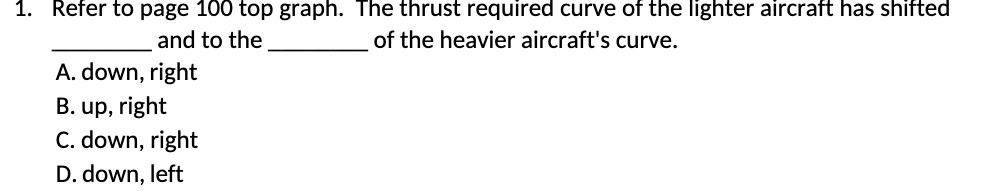 1. Refer to page 100 top graph. The thrust