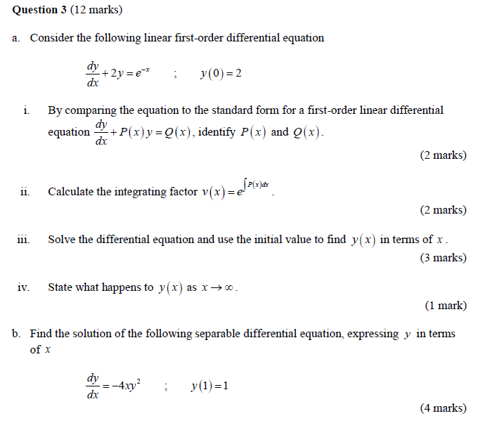 Question 3 (12 marks) a. Consider the following