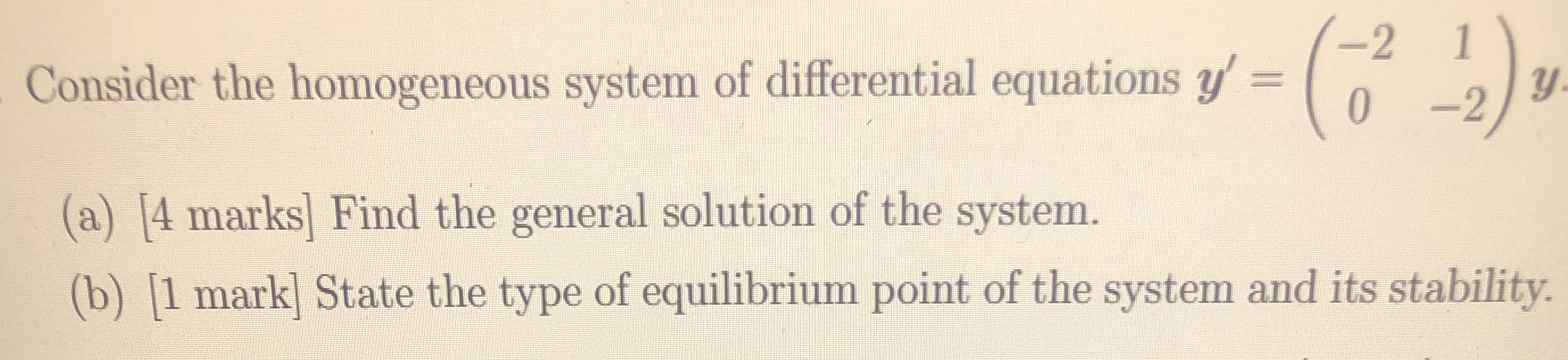 -2 1 Consider the homogeneous system of