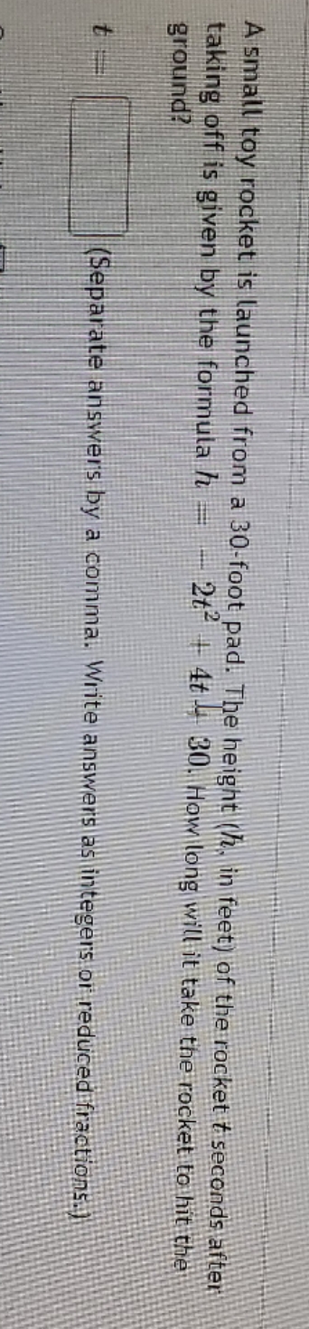 homework week 6 A small toy rocket is launched