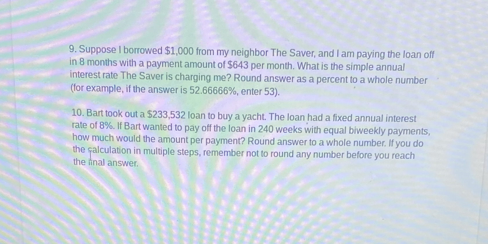 Can you please solve the two questions 9. Suppose