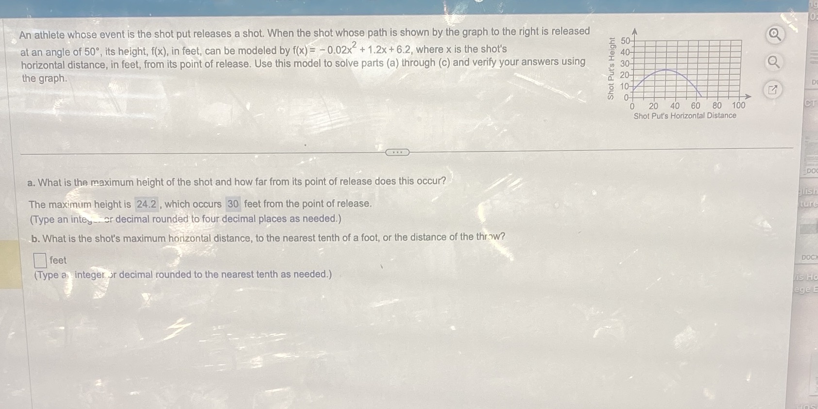 An athlete whose event is the shot put releases a