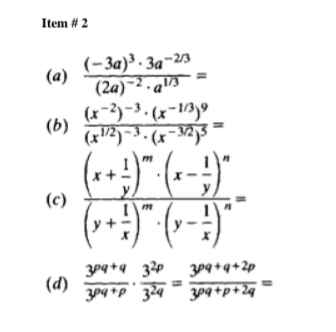 Simplify the following expressions into lowest