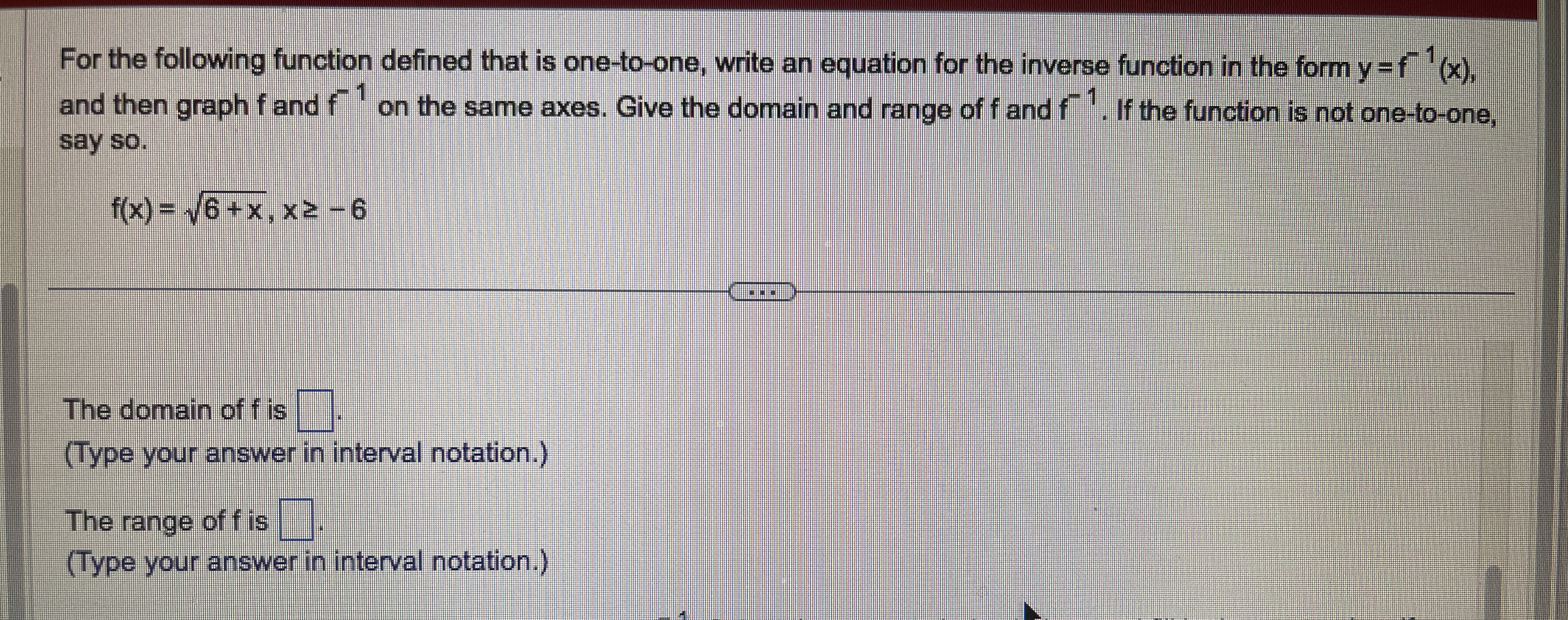 For the following function defined that is