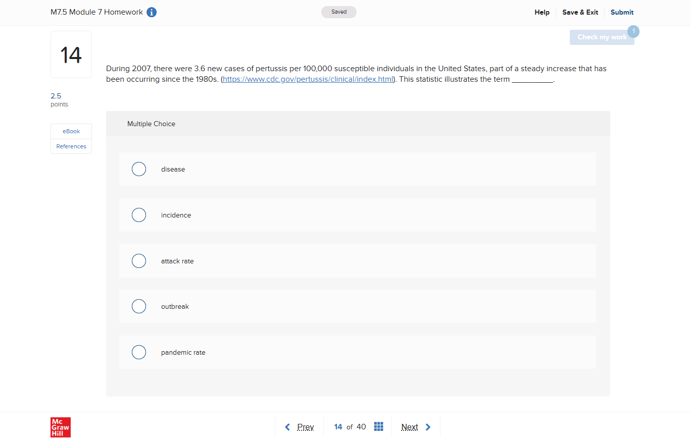 M7.5 Module 7 Homework o Saved Help Save & Exit