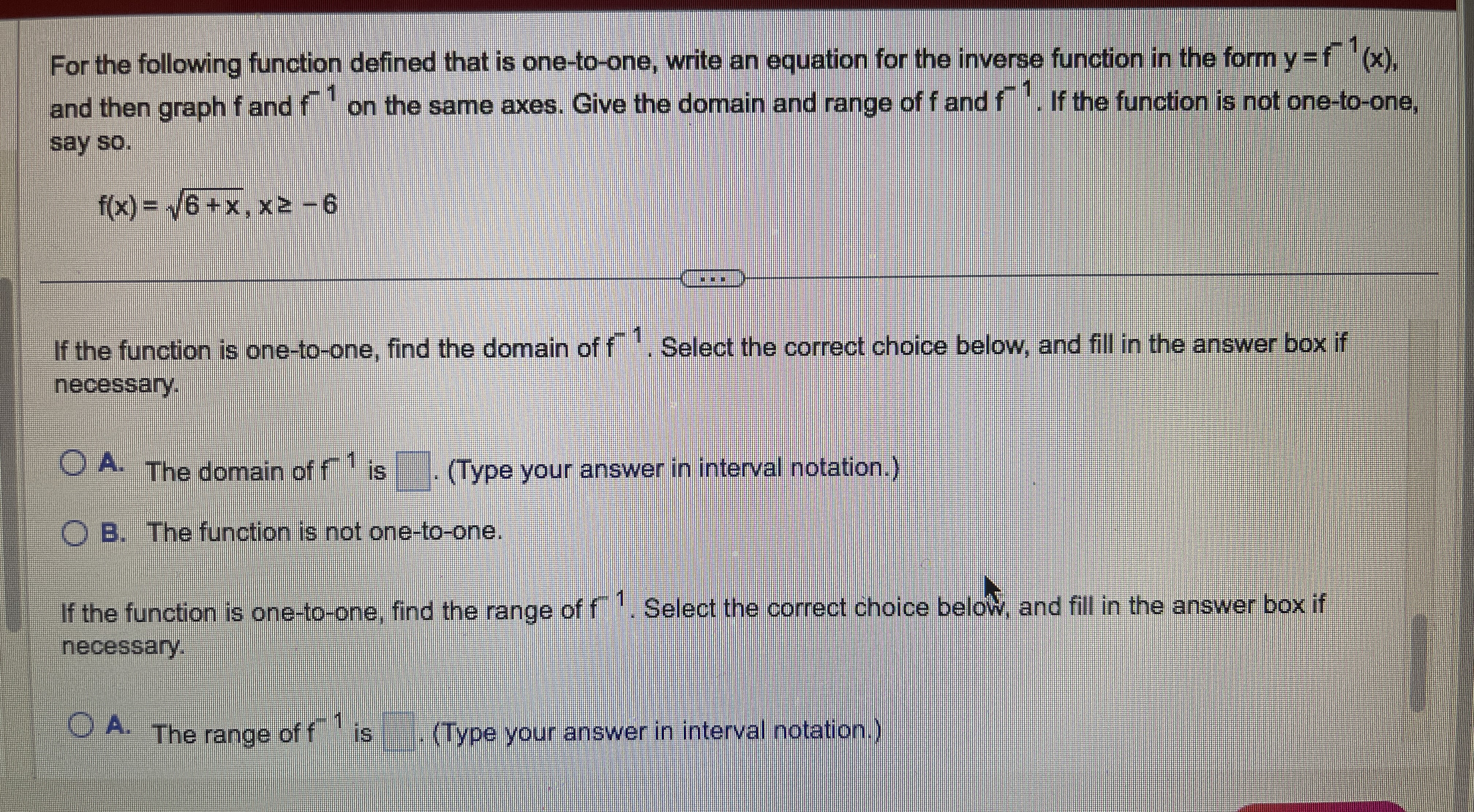 For the following function defined that is