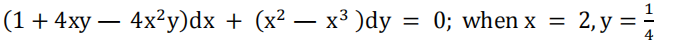 Solve the following differential equation. 1) (x