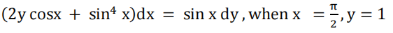 Solve the following differential equation. 1) (x