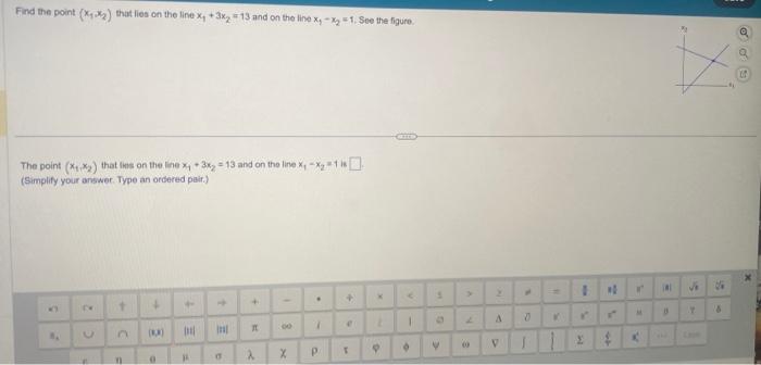 Find the point (x, * ) that lies on the line x, +