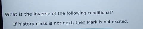 what is the inverse of this sentence? What is the