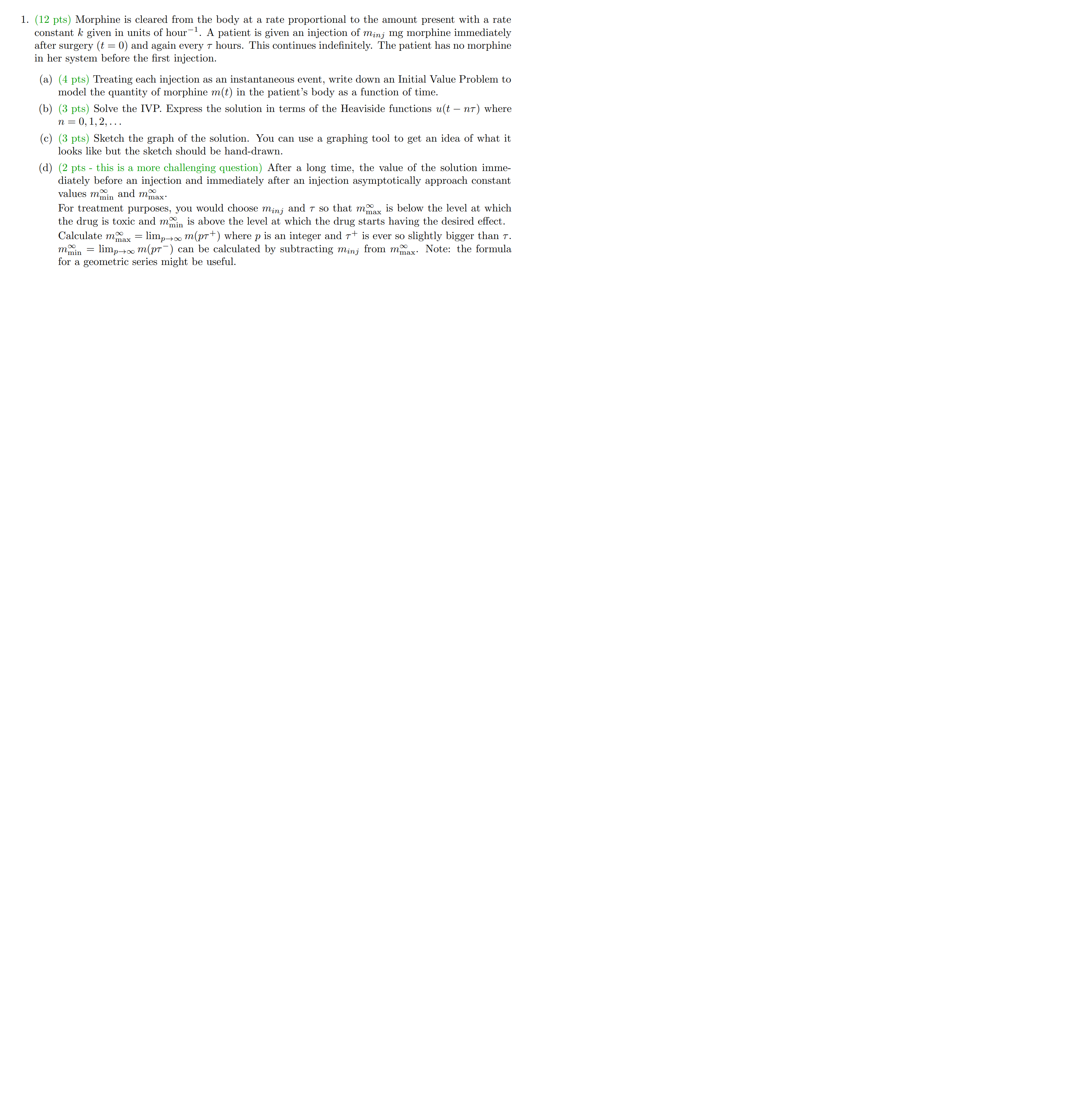 Morphine is cleared from the body at a rate