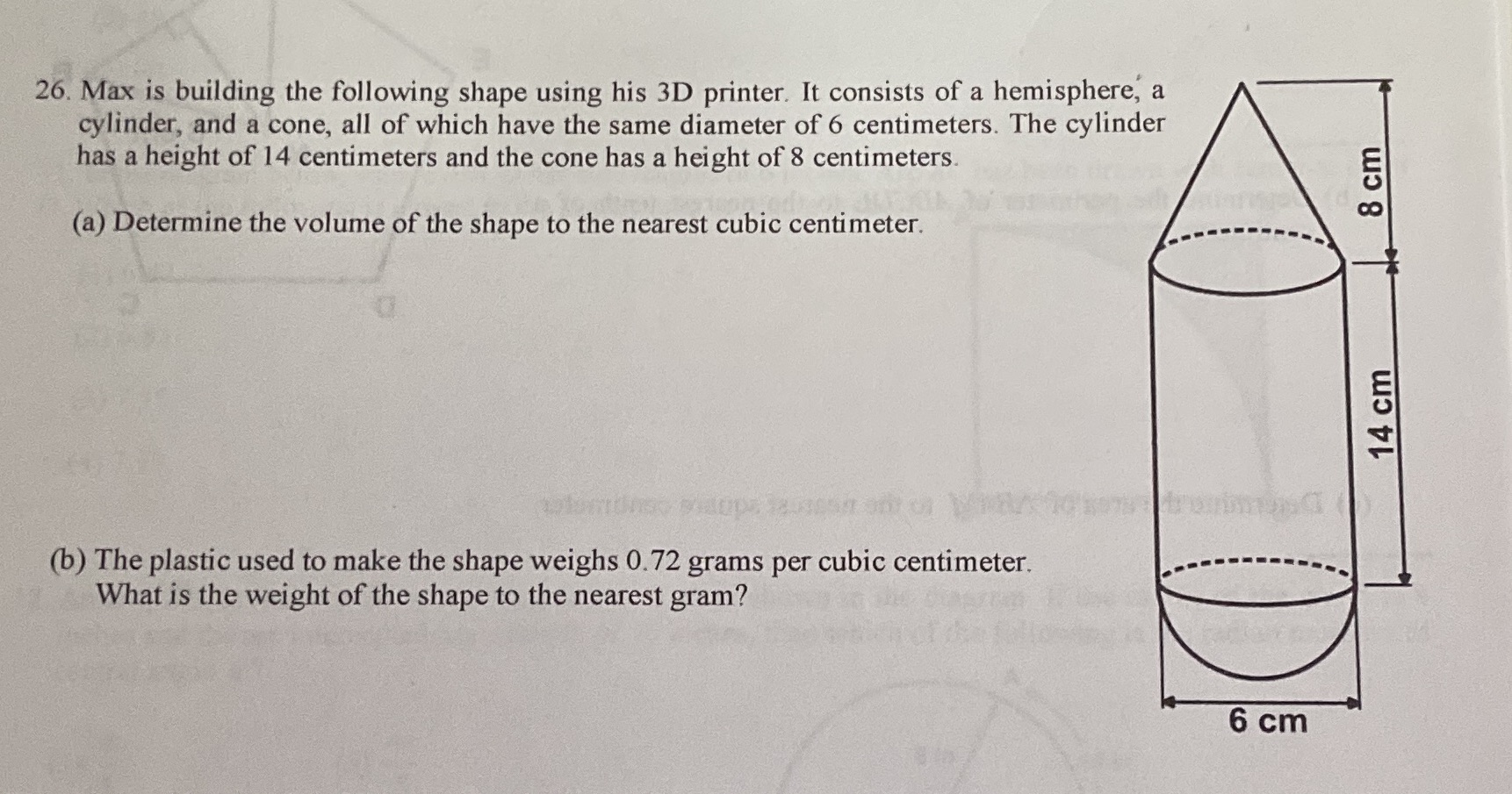26. Max is building the following shape using his