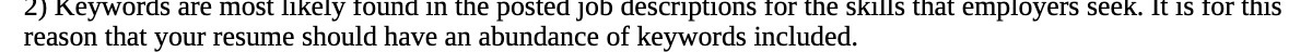 Keywords are most found in the posted job