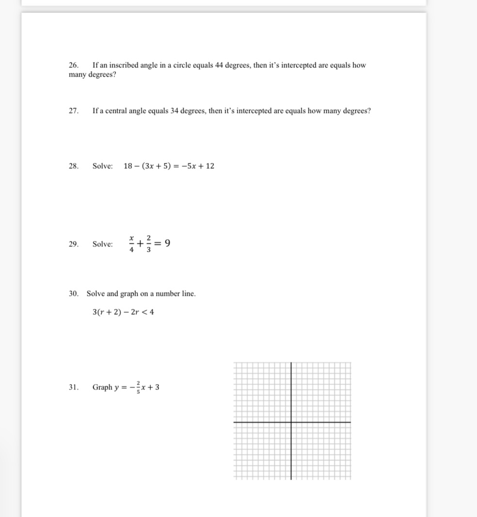 Please help with all. Thank you so so much 26. If