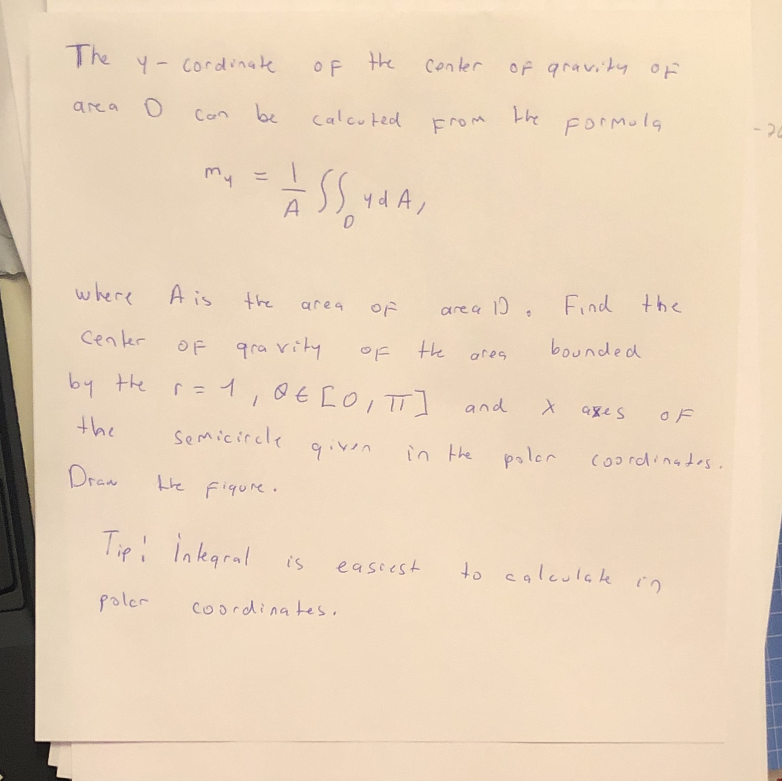 Find the center The y-cordinate OF the center of