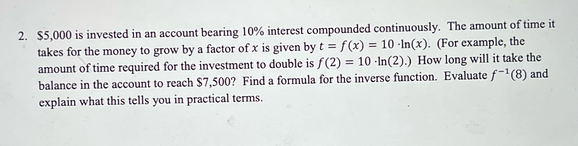 0% interest compounded continuously. The amount