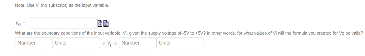 1. \fNote: Use Vi (no subscript) as the input