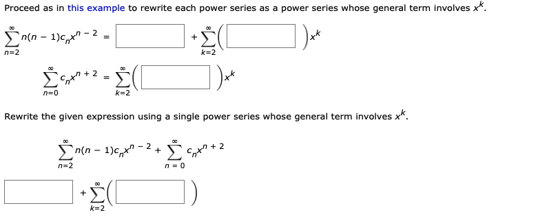 Proceed as in this example to rewrite each power