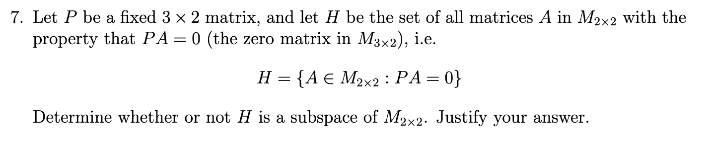 pleasae give step by step 7. Let P be a fixed 3 x