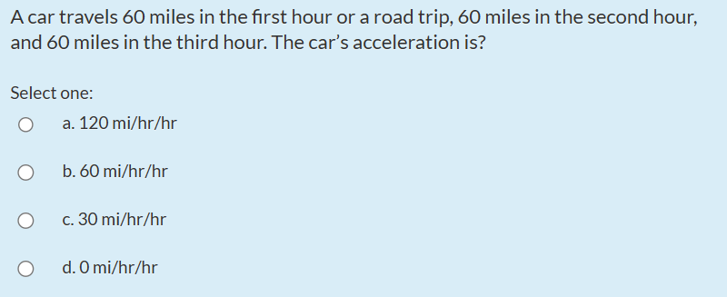 A car travels 60 miles in the first hour or a
