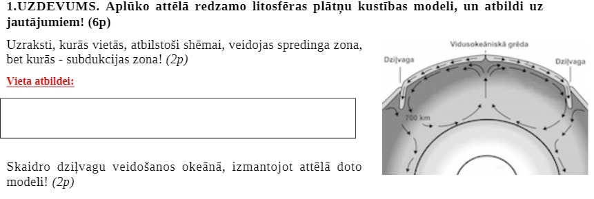 1.UZDEVUMS. Apluko attela redzamo litosferas