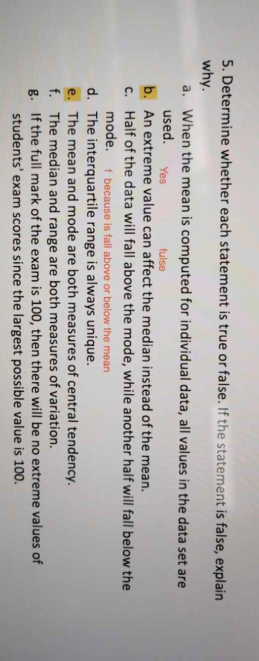 how to do d,e and f? 5. Determine whether each