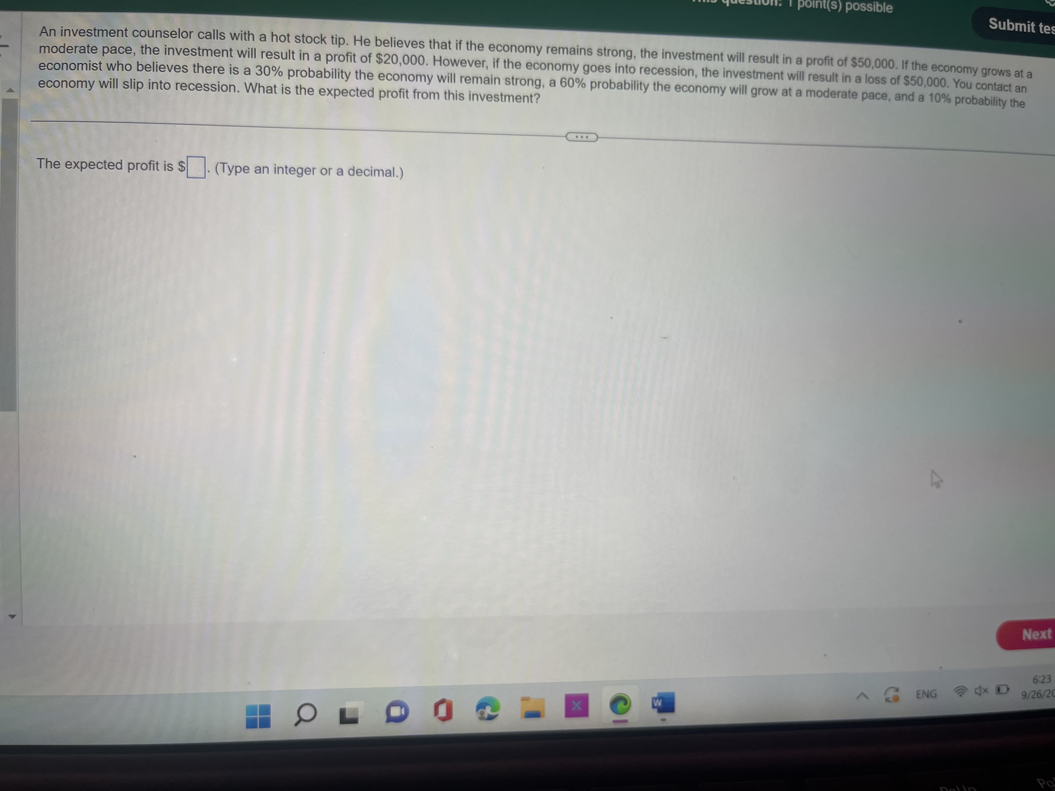 1 Assume the random variable X is normally