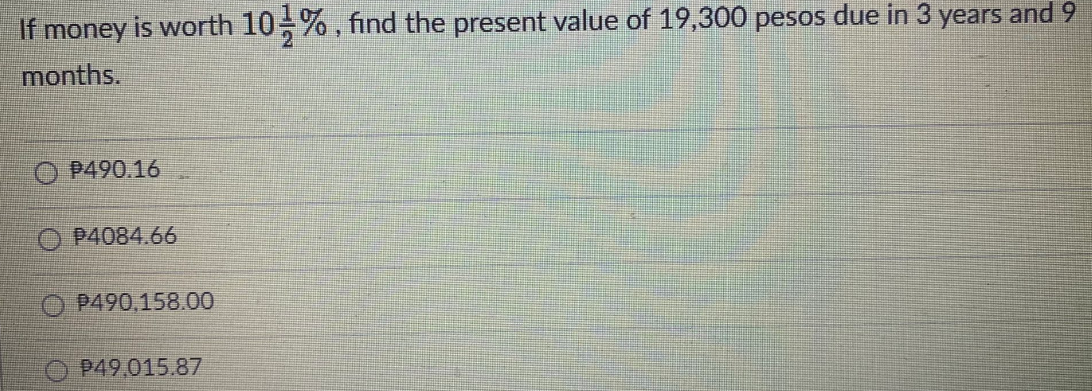 Give the exact interest on 8,250 pesos at 9.2%