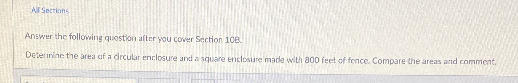 All Sections Answer the following question after